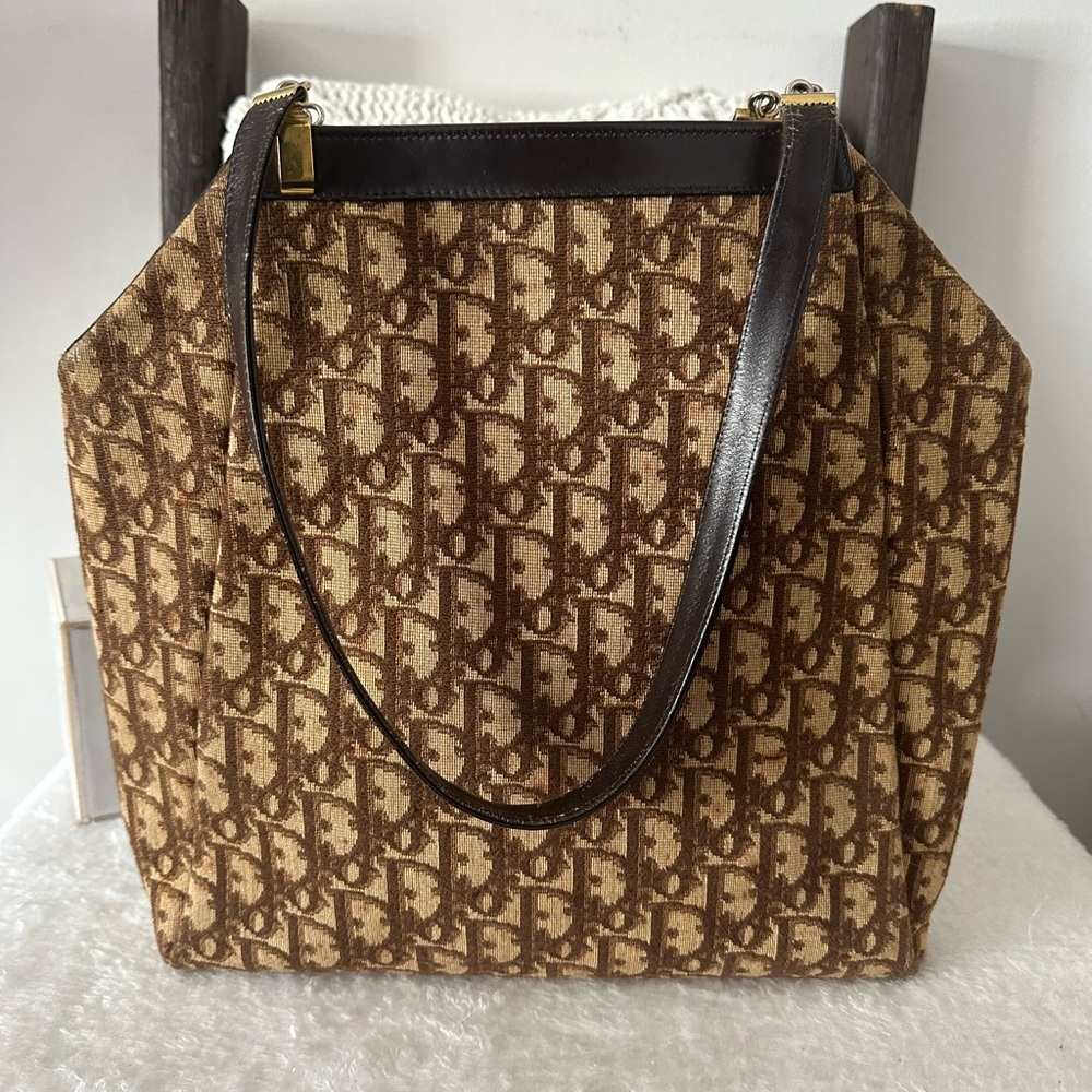 Vintage Christian Dior Brown Trotter Bag - Picture 4 of 11